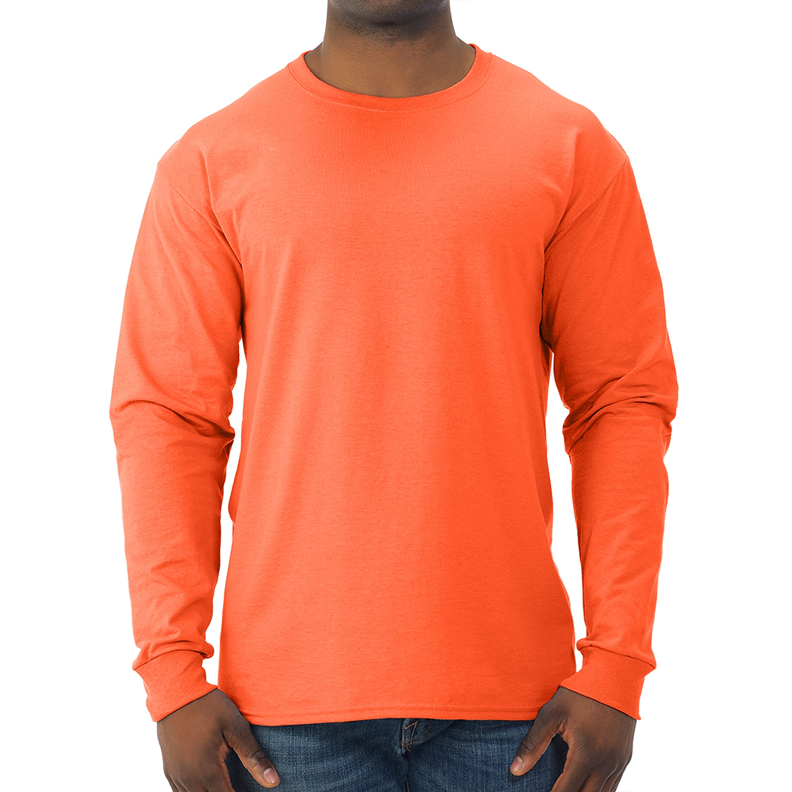 Jerzees Men's Dri-Power Cotton Blend Long Sleeve Tees, Moisture Wicking, Odor Protection, UPF 30+, Sizes S-3x